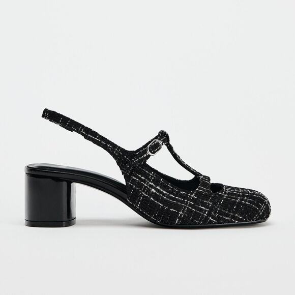 CHANEL VIBES!!! RARE!!! ZARA Textured Slingbacks - Picture 1 of 12